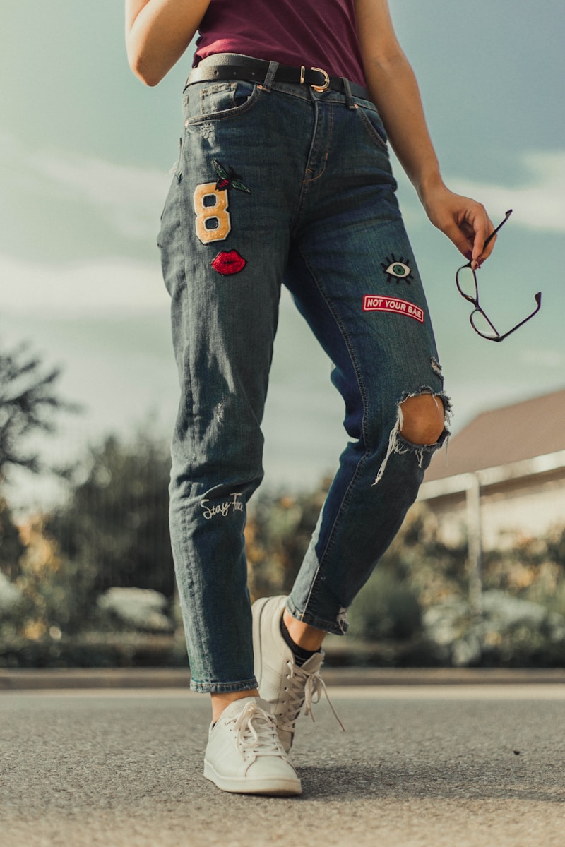 High-Rise Distressed Relaxed Jeans